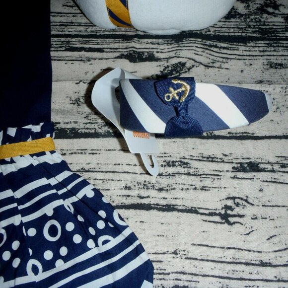 Gymboree Cape Cod Cutie Navy Size 5 Dress Headband Purse Tights NWT Set - Picture 5 of 7